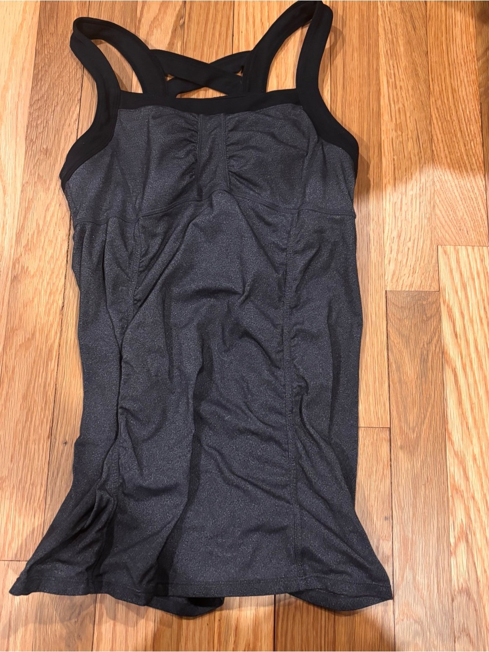 Athleta Black Strappy Athletic Tank Small with shelf bra